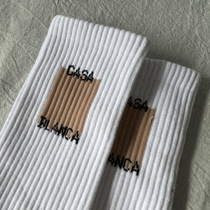 Casablanca Square Logo Ribbed Sport Sock