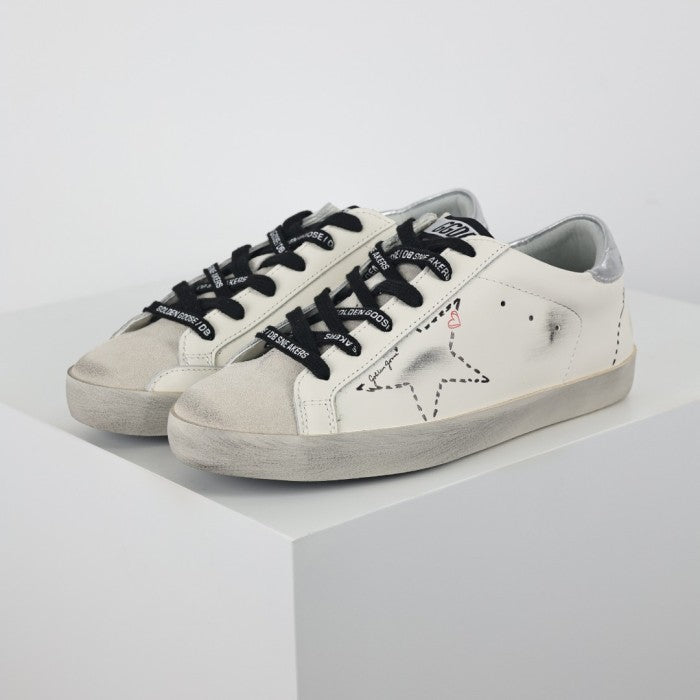 Golden Goose GGDB Super-Star Leather Sneakers - Ice/White