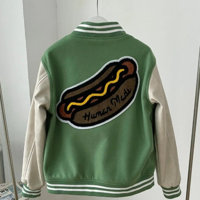 Human Made Hot Dog Tiger Green Varsity Jacket