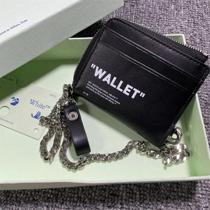 Off-White - Quote chain Wallet "WALLET" Black White