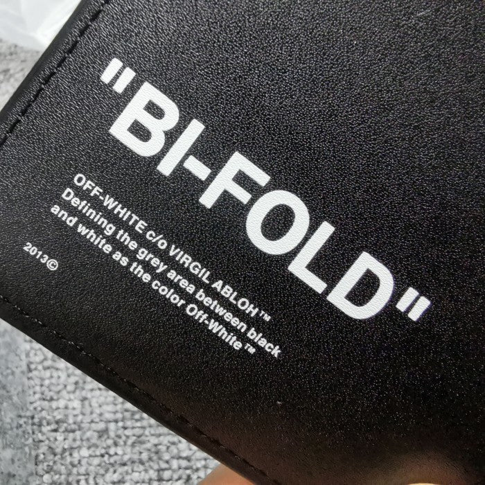 Off-White - "BI-FOLD" Black White Quote Bifold Wallet