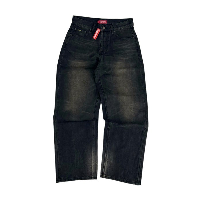 Supreme Distressed Loose Fit Selvedge Jean - Washed Black