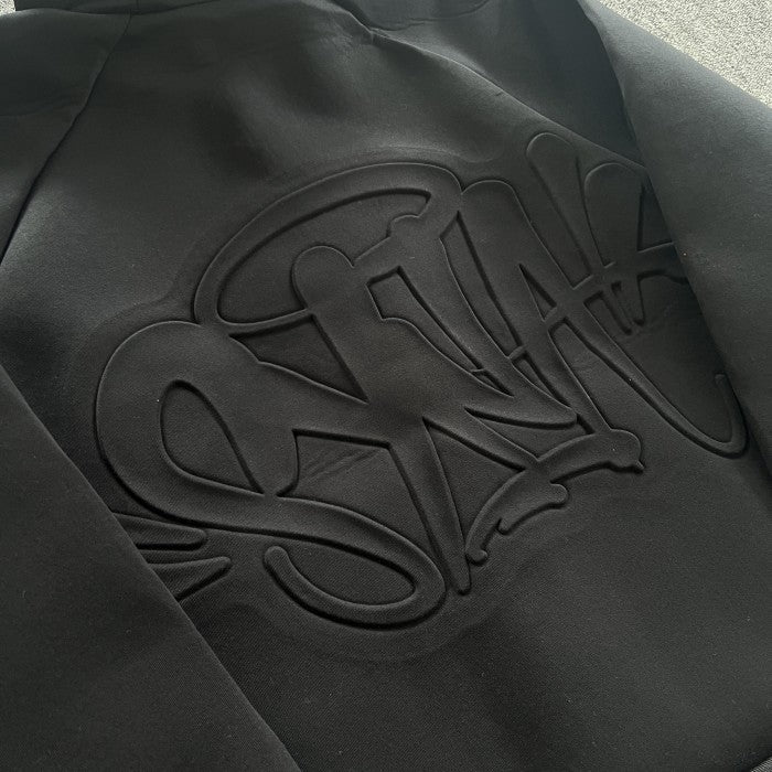 Syna World - Neoprene Embossed Zip Hoodie Black