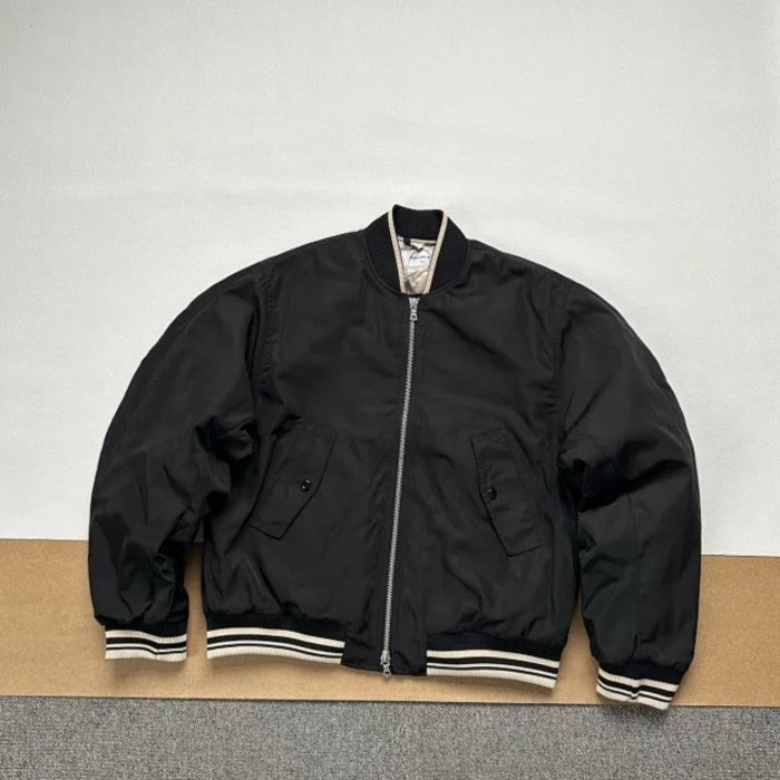 Dries Van Noten - Black Back Zip Nylon Bomber Jacket