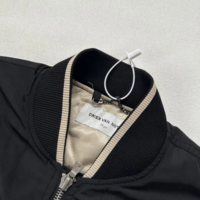 Dries Van Noten - Black Back Zip Nylon Bomber Jacket