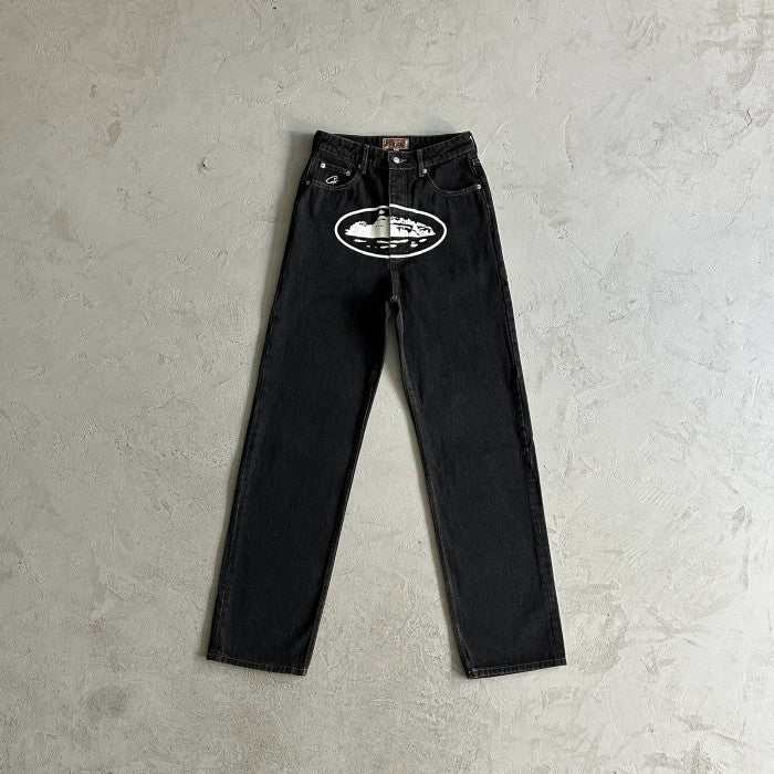 Alcatraz Baggy Denim Jeans [Black/Light Blue] - Corteiz