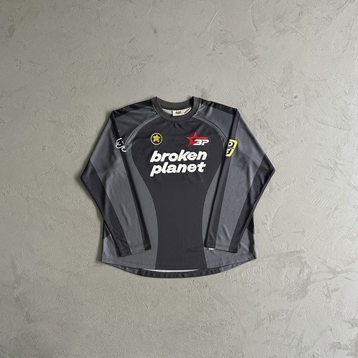 Broken Planet Football Long Sleeve Tee - Black/Gray - FW23