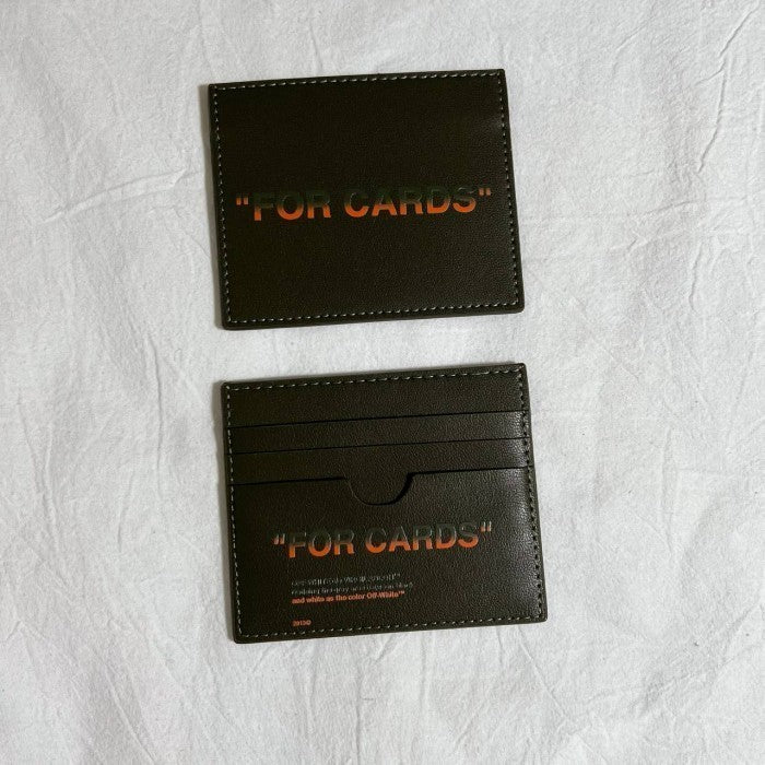 Off-White - Quote 'For Cards' Card Case/ Holder/ Wallet - Gradient - Military/Orange