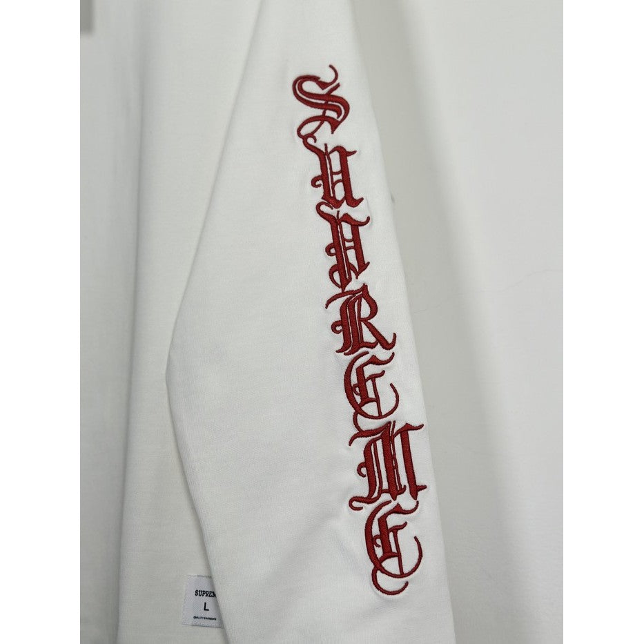 Supreme Old English Long Sleeve Top - White