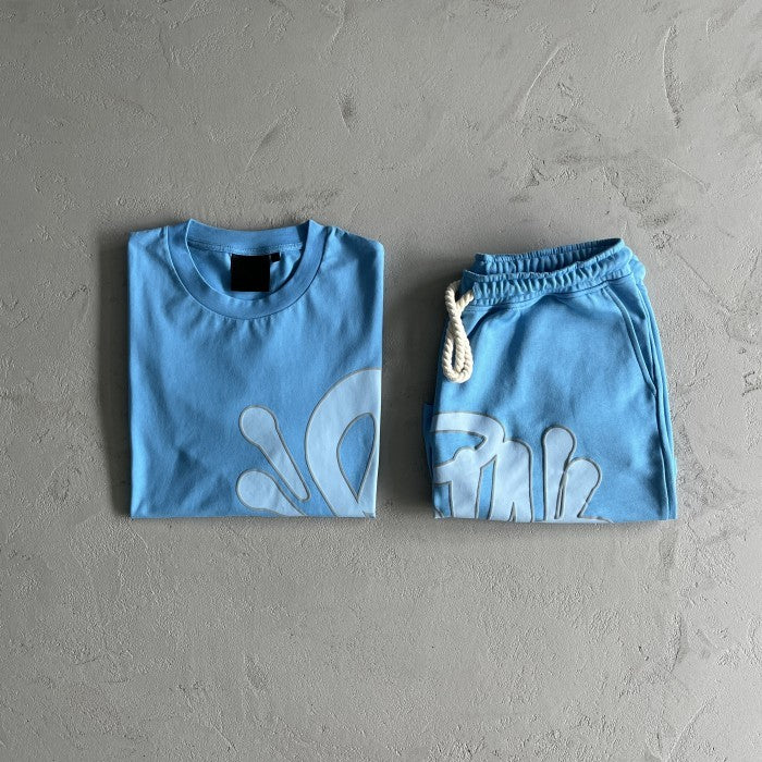 Syna World Syna Logo T-shirt & Short Set/ Suit - Sky Blue