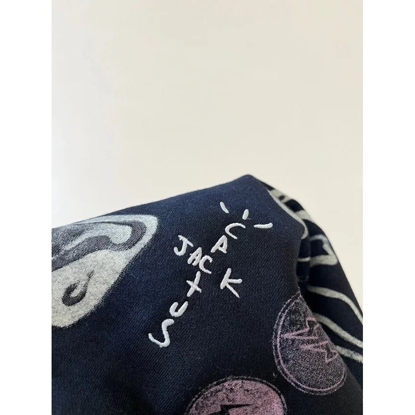Travis Scott Cactus Jack Fragment Skeleton Graffiti Full Zip Hoodie