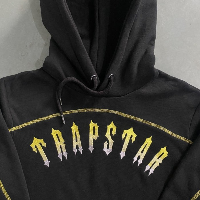 Central Cee x Trapstar Arch Panel Gradient Tracksuit - Hoodie & Pants Set - Black/Yellow