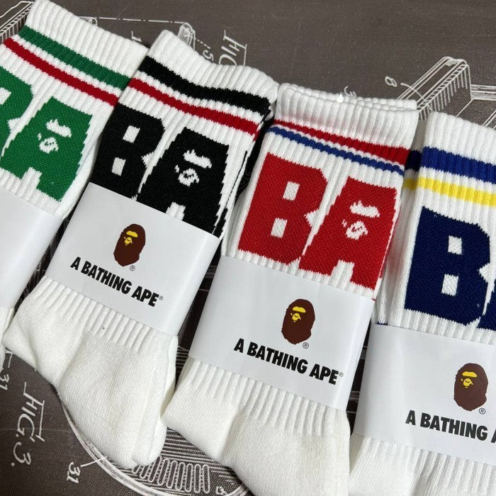 Kaos Kaki A Bathing Ape Bape Line Socks