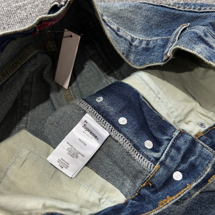 Supreme Distressed Loose Fit Selvedge Jean - Washed Blue