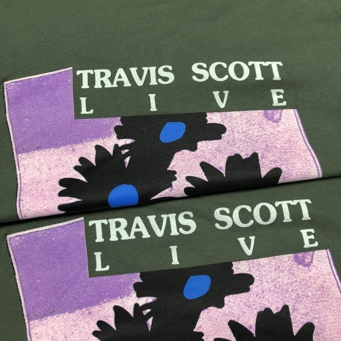 Travis Scott Astroworld Festival Run Flower Tee Olive