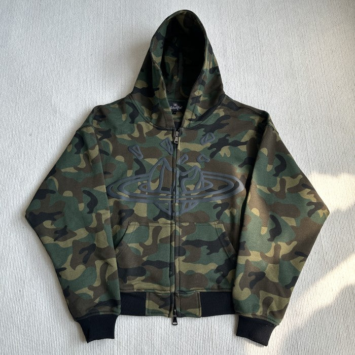 Broken Planet Camo Planet Zip-Up Hoodie - Camo Green