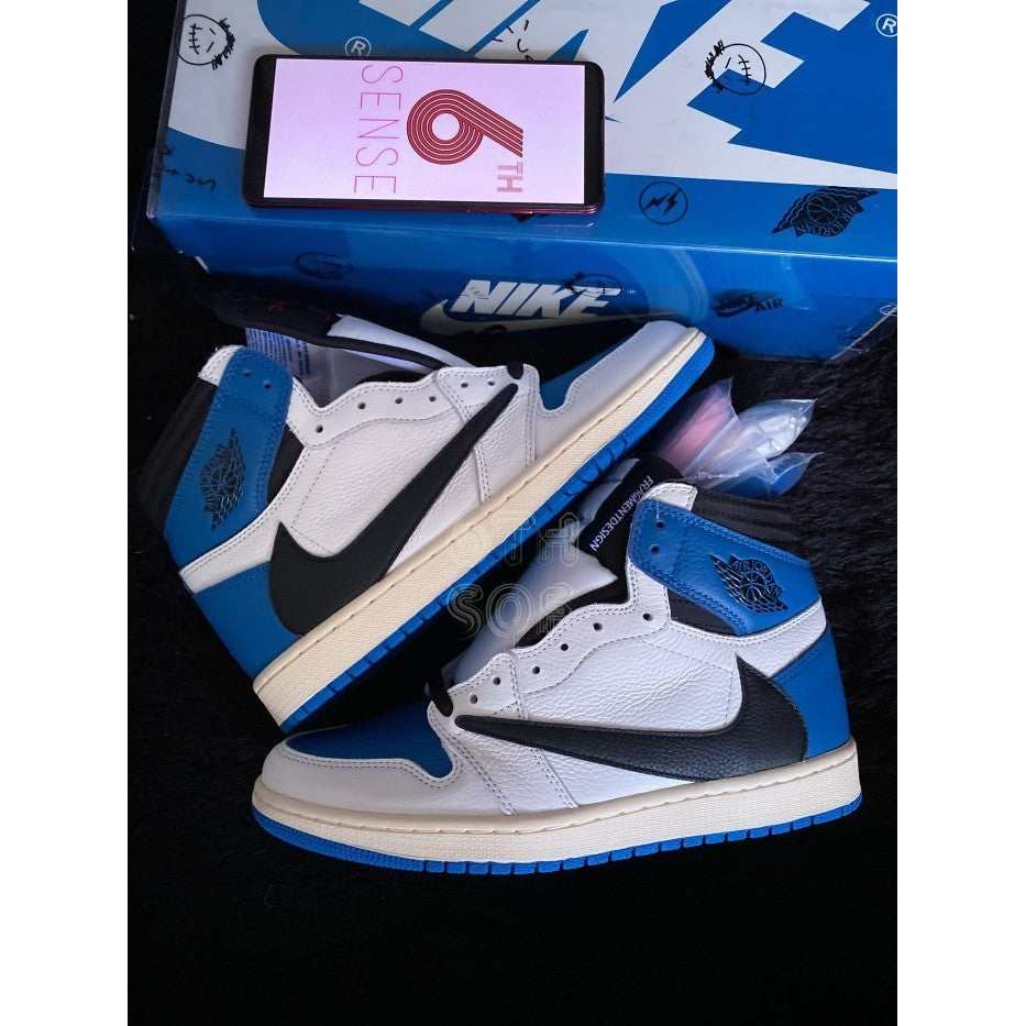 Fragment Design x Travis Scott x Air Jordan 1 Retro High 'Military Blue' DH3227-105