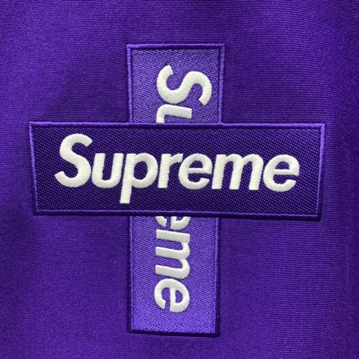 Supreme Cross Box Logo Hoodie Sweatshirt - Purple