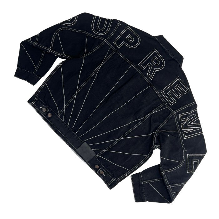 Supreme. Radial Embroidered Denim Trucker Jacket - Black