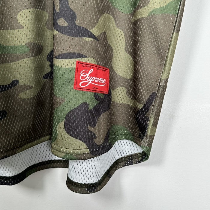 Supreme S Logo Baseball Henley - Woodland Camo