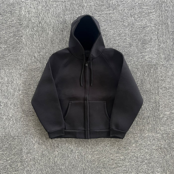 Syna World - Neoprene Embossed Zip Hoodie Black