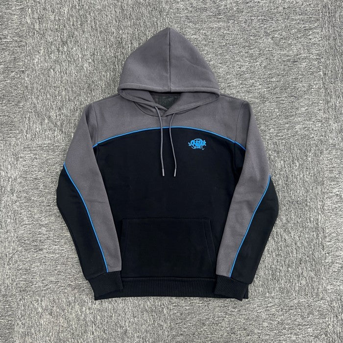 Syna World Pipe Hoodie and Short Set - Black/Grey/Blue