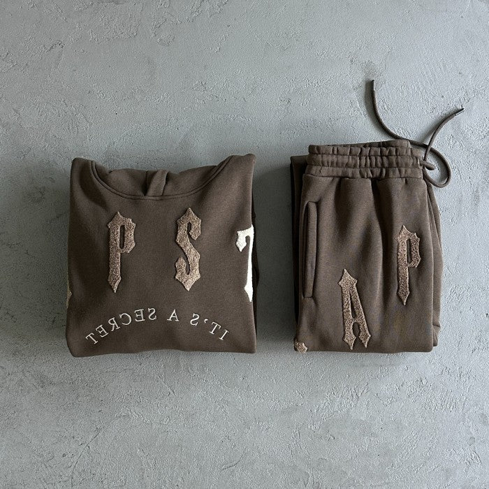 Trapstar Irongate Arch chenille 2.0 Tracksuit - Hoodie & Pants Set - Dark Brown