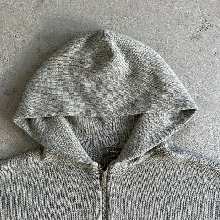 Broken Planet Sun Logo Knit Zip-up Hoodie - Heather Grey