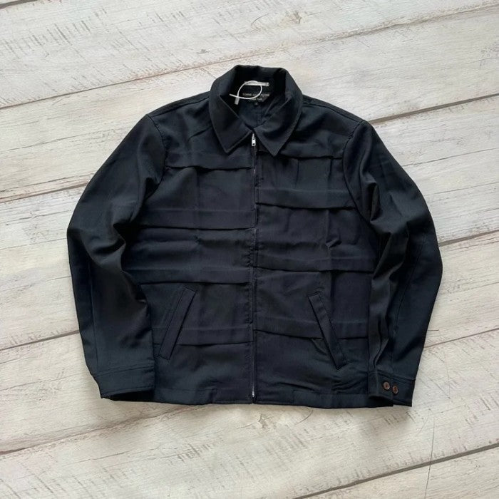 CDGS Homme Plus Garment Treated Layered Zip Jacket Black