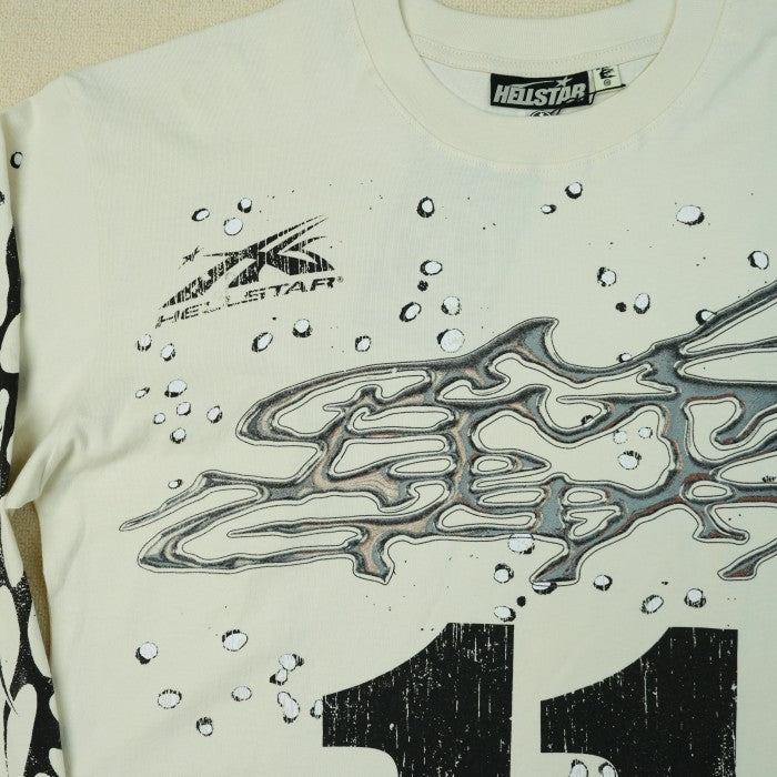 Hellstar Studios Motocross 11 Long Sleeve T-shirt - Cream White