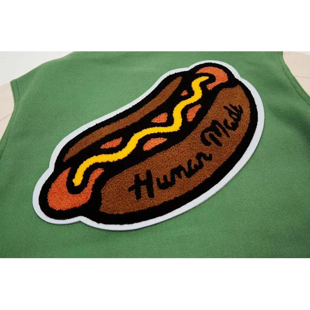 Human Made Hot Dog Tiger Green Varsity Jacket