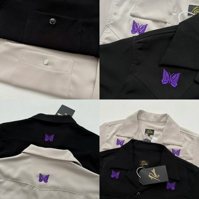 NEEDLES Convertible-Collar Embroidered Sateen Shirt