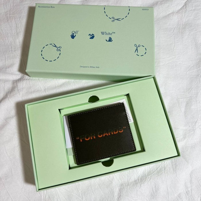 Off-White - Quote 'For Cards' Card Case/ Holder/ Wallet - Gradient - Military/Orange