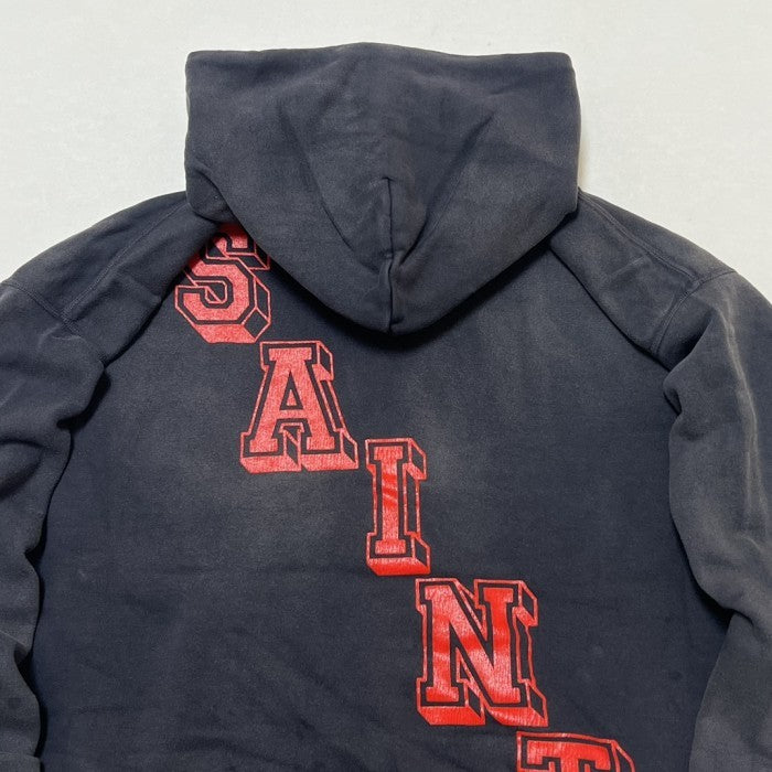 SAINT Mxxxxxx Angel Hoodie - Distressed Printed - Black