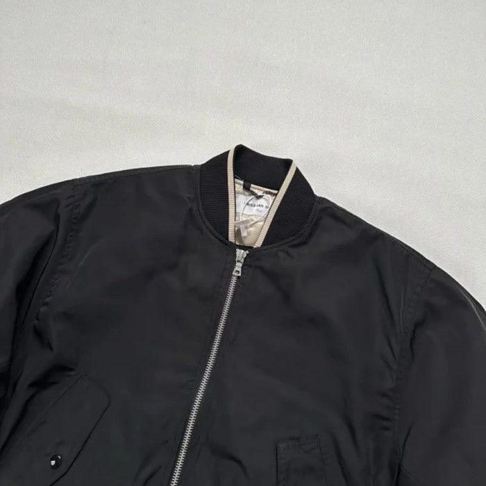 Dries Van Noten - Black Back Zip Nylon Bomber Jacket