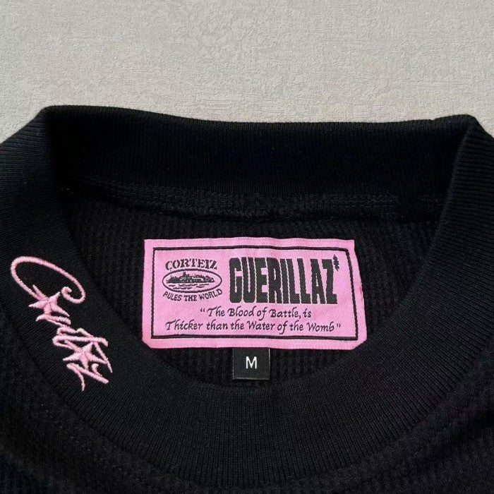 Corteiz Alcatraz Waffle Longsleeve - Black Pink