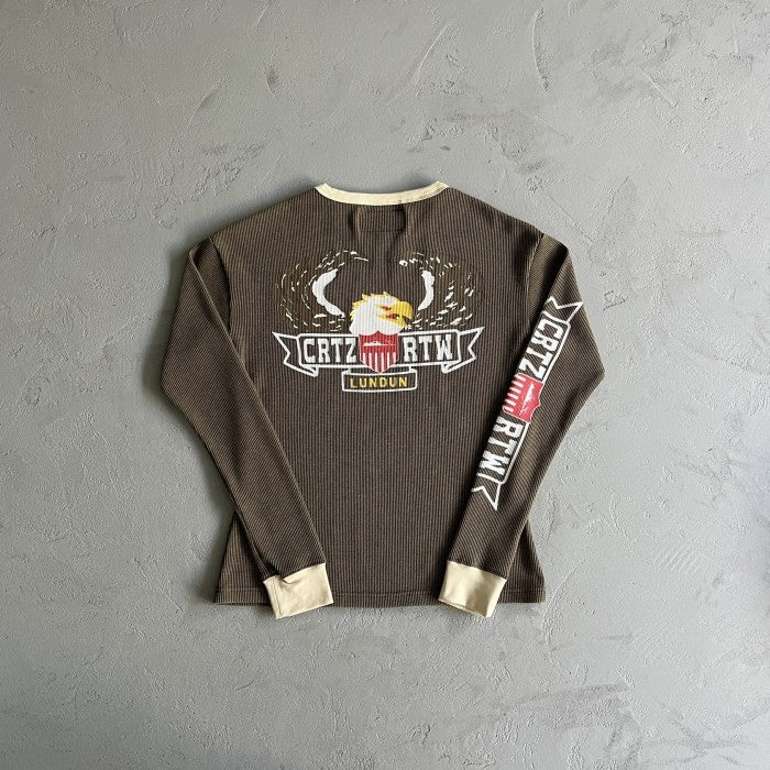 Corteiz Dipset Eagle Waffle Long Sleeve Tee - Washed Brown