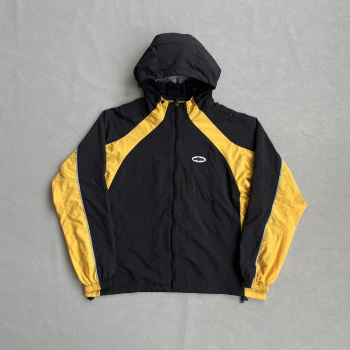 Corteiz Spring Jacket - Alcatraz Sun & Rain Black Yellow Windbreaker