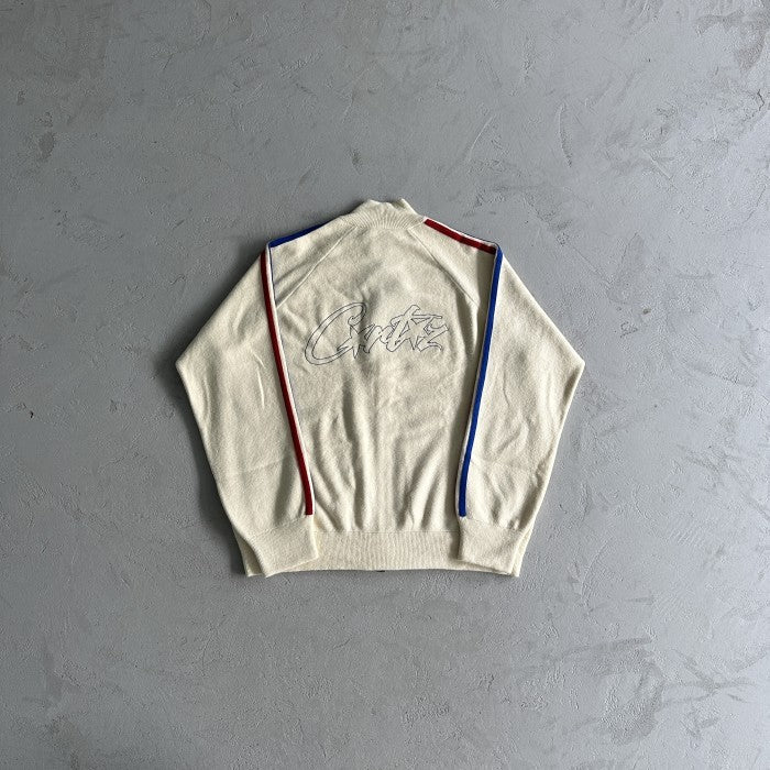 Corteiz Knit Zip Up Fleece Jacket - Cream