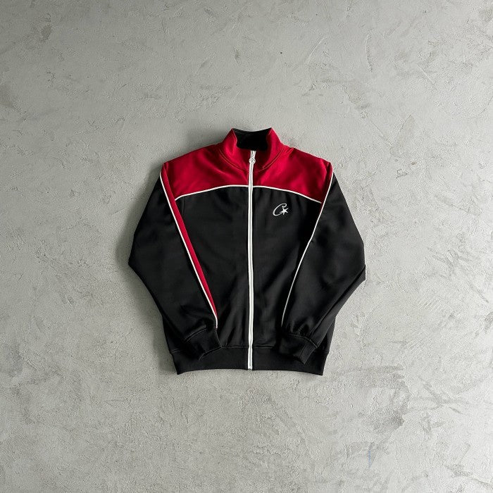 Corteiz Shotta Tracksuit - Jacket Pants Set - Black Red