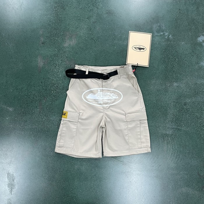 Corteiz Alcatraz Cargo Shorts - Beige
