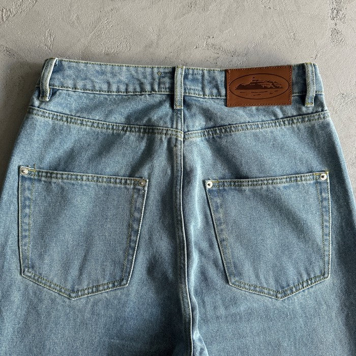 Corteiz Alcatraz Baggy Jeans - Washed Blue