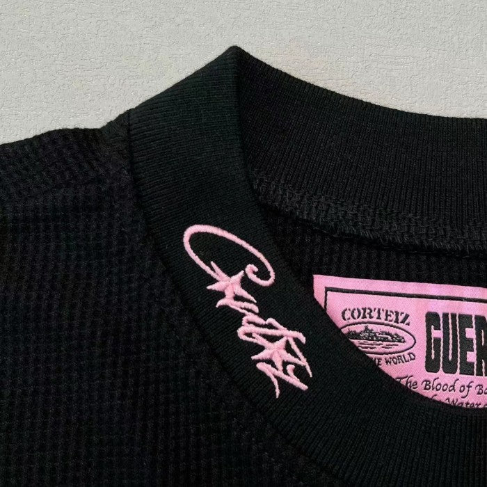 Corteiz Alcatraz Waffle Longsleeve - Black Pink