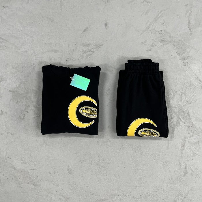 Corteiz Crescent Hoodie & Pants Suit / Set - Black