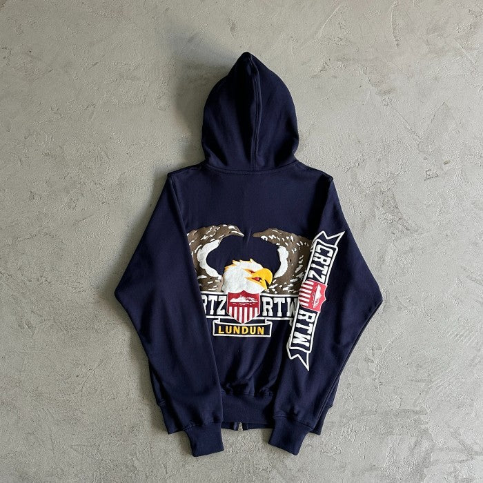 Corteiz Dipset 3D Eagle Zip-Up Hoodie - Navy