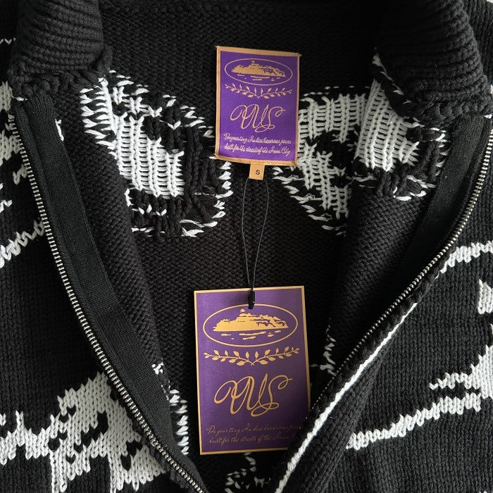 Corteiz VVS Jacquard Heavy Knit Zip - Black - SS24