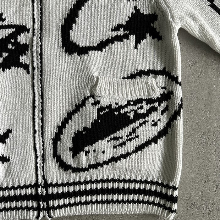 Corteiz VVS Jacquard Heavy Knit Zip - White