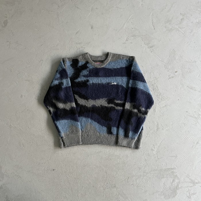 Corteiz Mohair Knit Sweater - Ocean Camo
