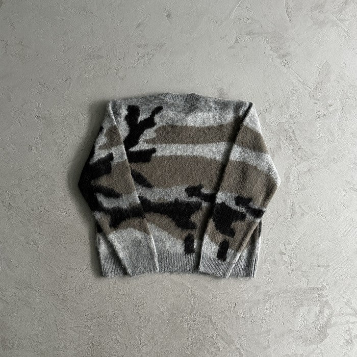 Corteiz Mohair Knit Sweater 'Grey Camo'