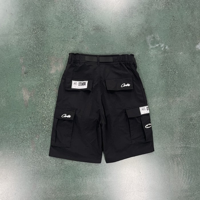 Corteiz Nylon Cargo Shorts - Black